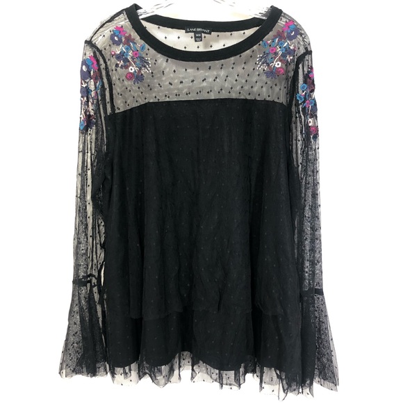 Lane Bryant Tops - Lane Bryant Embroidered Flower Top 18/20